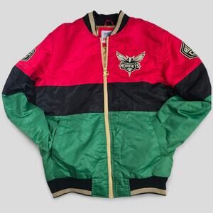 Starter Charlotte Hornets Black History Month Red Green And Black Varsity Jacket